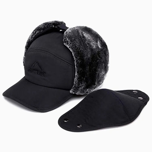 Winter Warm Bomber Hats Men Women Fashion Ear Protection Face Windproof Ski Caps Velvet Thicken Couple Hat