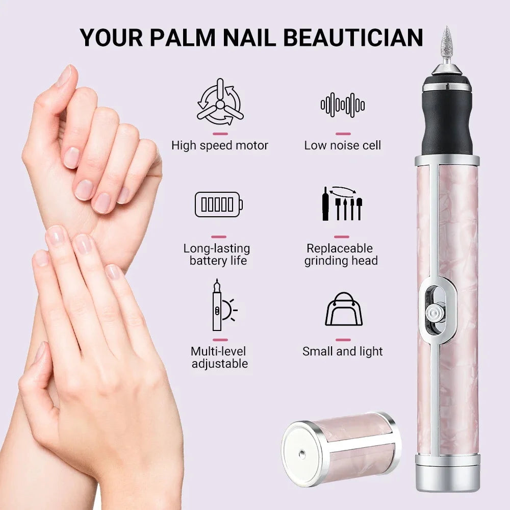 Cordless Nail Drill Machine Manicure Drill Polisher Cuticle Nail Drill Equipment Nail E-File Nail Grinding Machine Set