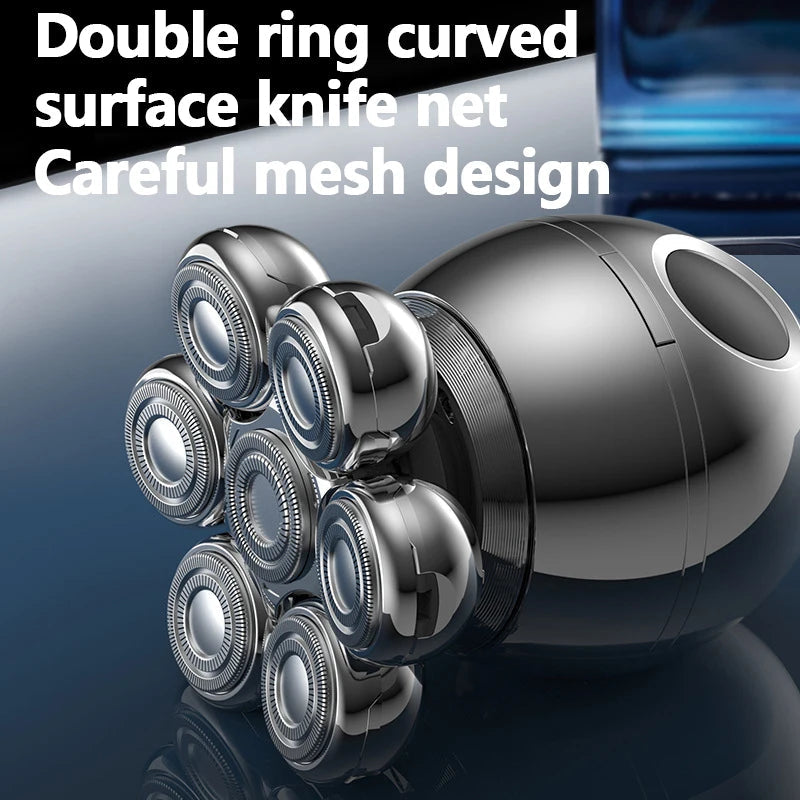 7D Electric Shaver Rechargeable Shaver Waterproof Rotary Shaver Beard Trimmer Nose Hair Trimmer Multi-function Men's Shaver Set
