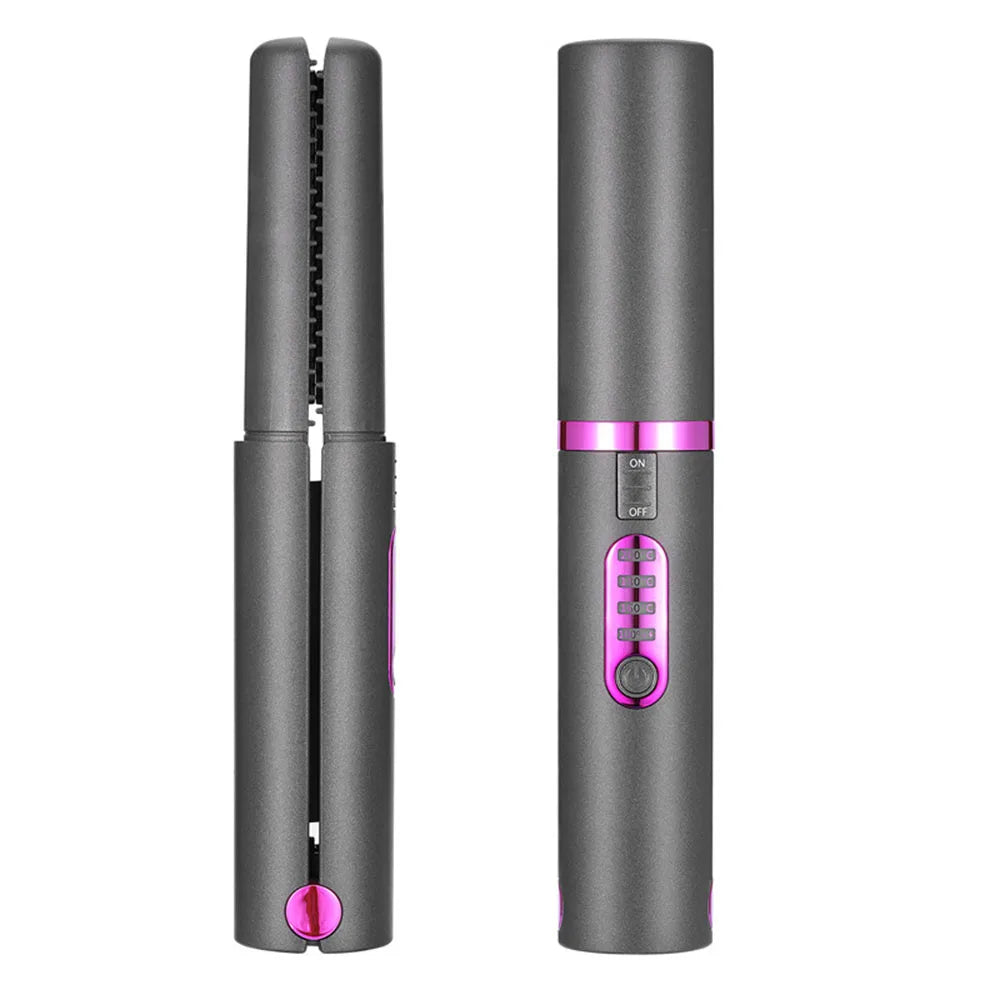 Flat Iron Mini 2 IN 1 Wireless Hair Straightener with USB Charging Roller 4800mah Portable Cordless Curler Dry and Wet Uses
