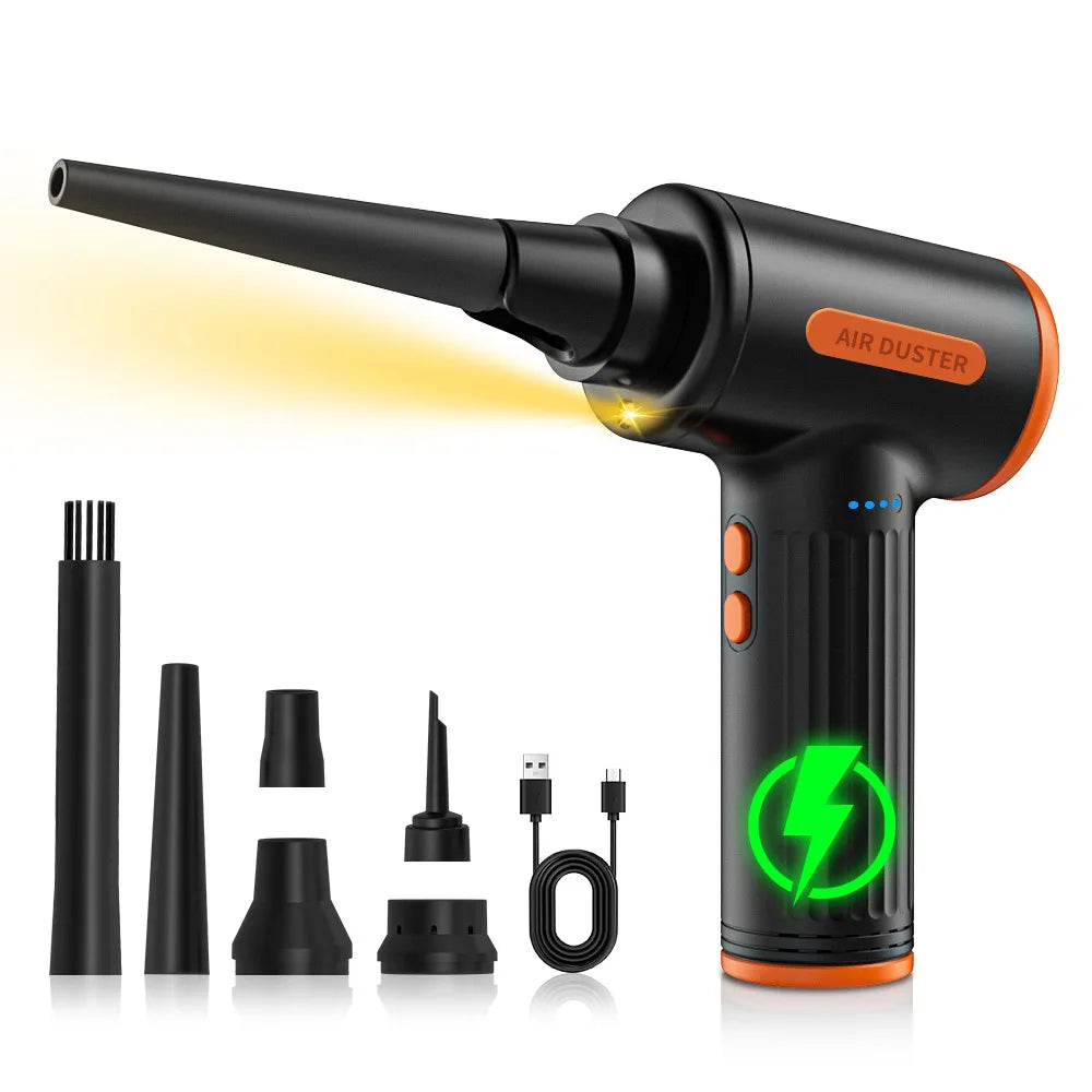 90000RPM Cordless Air Duster 90W Electric Wireless Gel Gun Blower Cleaner Brushless Motor for PC Computer Keyboard Car Laptop