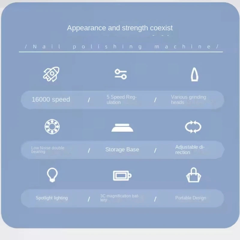 Electric Nail Polisher Finger Portable Mini Electric Nail Pen Gel Removal Tool Dead Skin Remover Nail Art Instrument