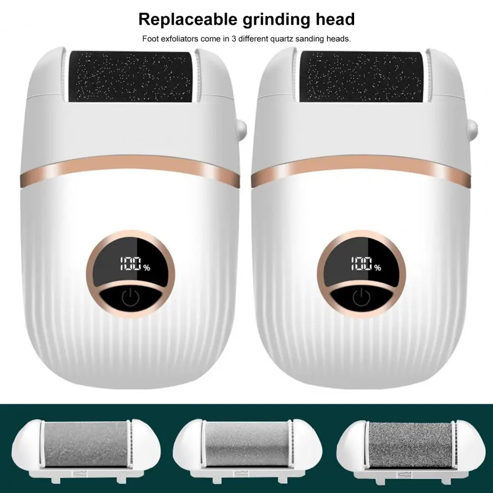 LED Rechargeable Wireless Electric Foot File Cuticle Callus Remover Machine Pedicure Tools Foot Heel Care Tool With Sandpaper