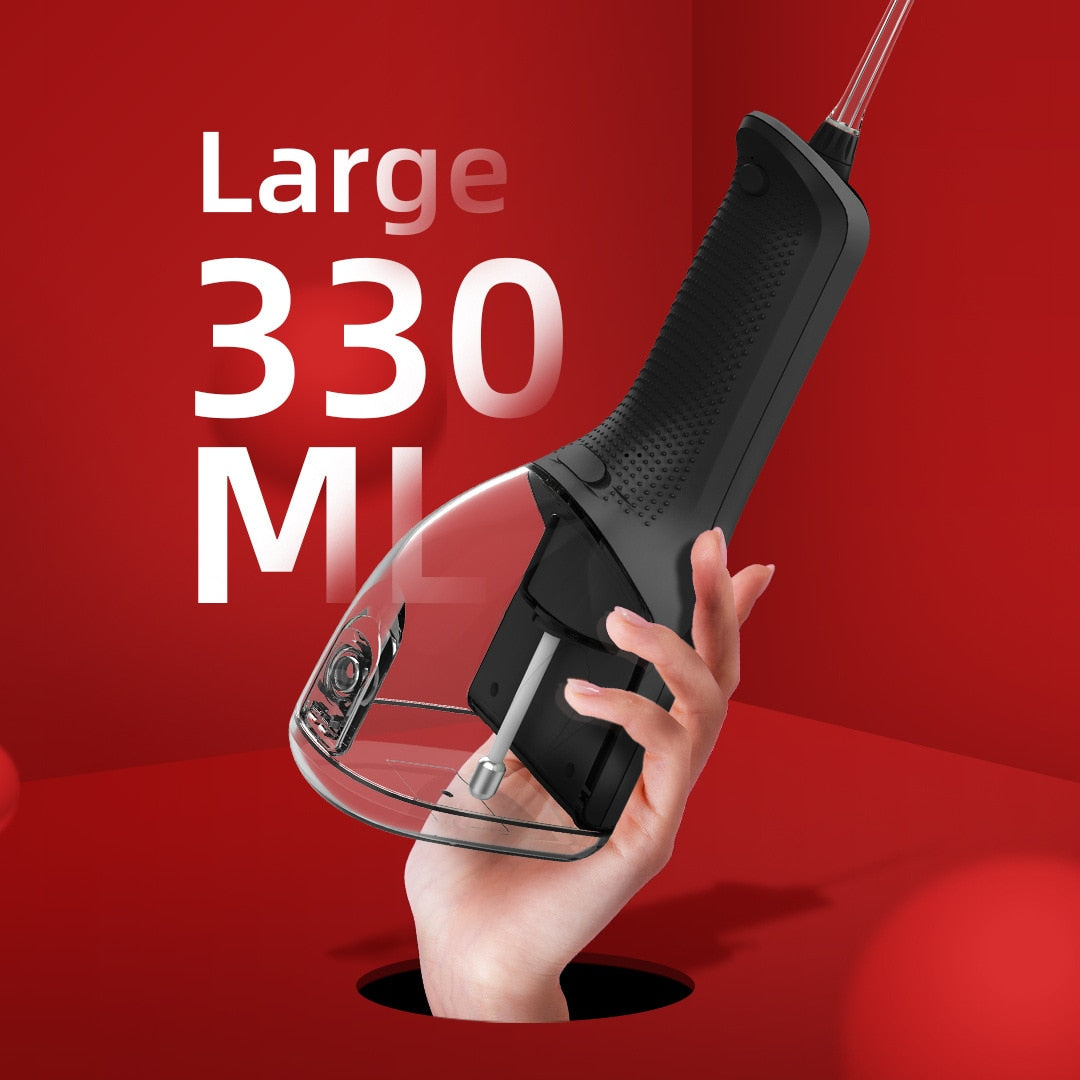 330ml Portable Oral Irrigator Dental Rechargeable Water Flosser 5 Modes Large Display For Teeth Cleaner Waterproof 4 Jet Nozzles