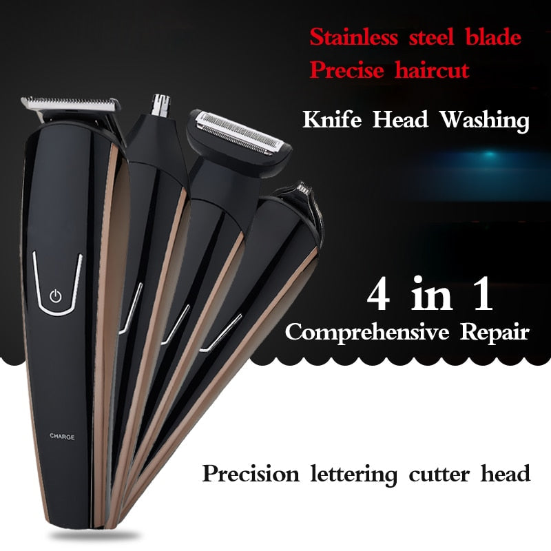 5 In 1 USB Rechargeable Beard Nose Trimmer Electric Hair Clipper For Men Haircut Razor Face Body Groomer Shaving Cutting Machine