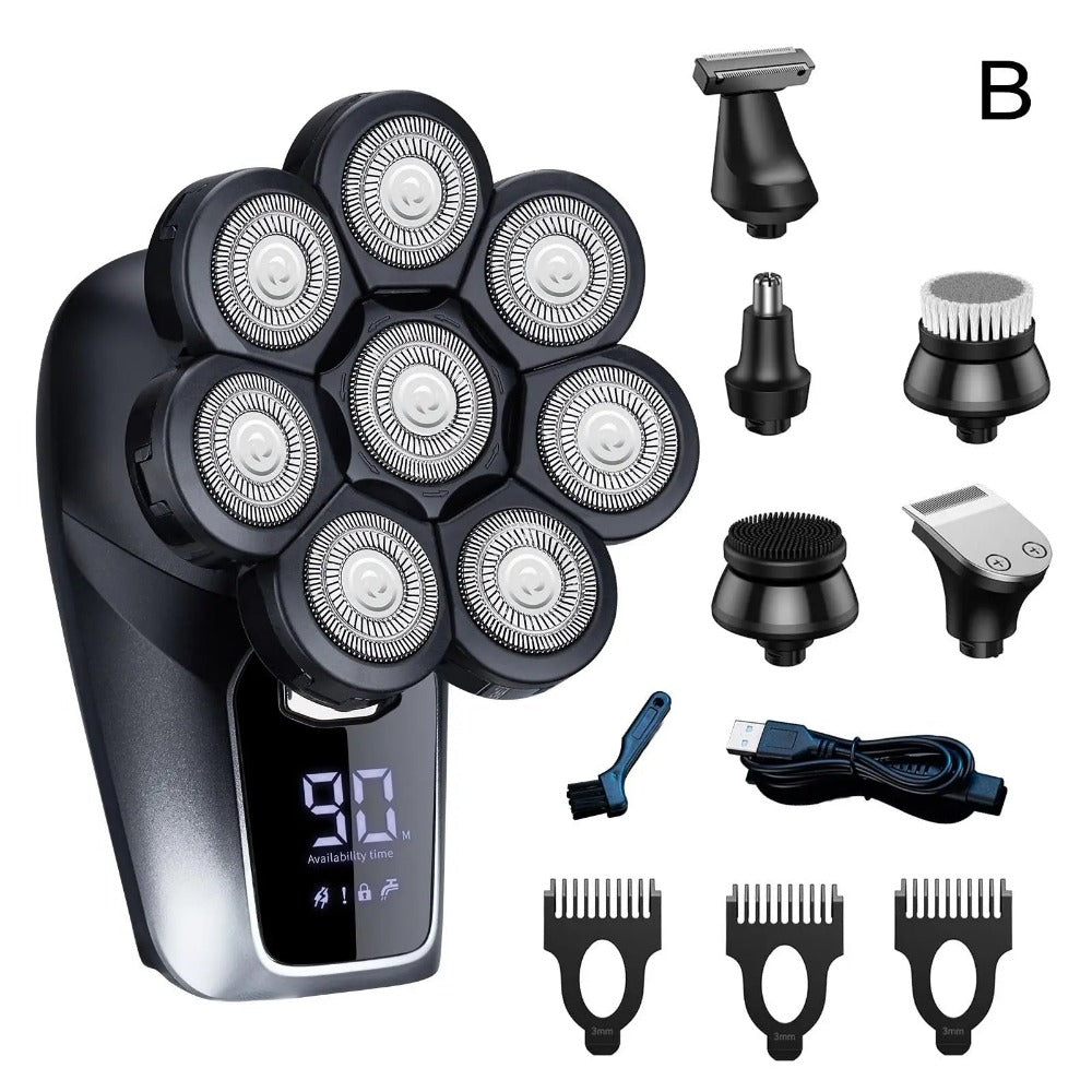 8D Face Head Electric Shavers For Bald Men Electric Bald Head Shaver With Nose Hair Trimmer Upgrade Waterproof Rotary Shave