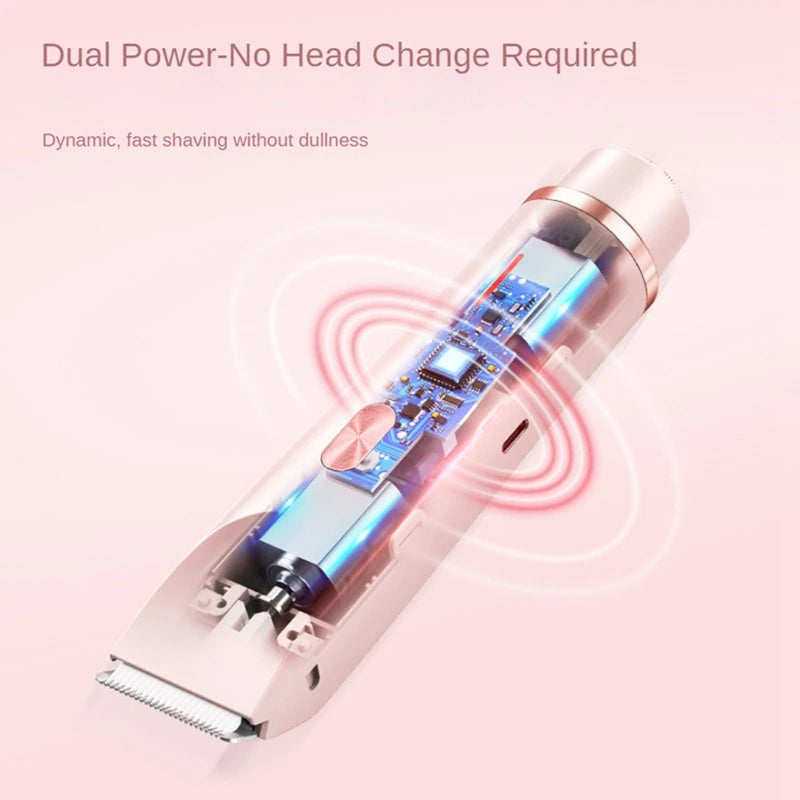 Bikini Trimmer For Women Electric Shaver For Women 2 In 1 Pubic Hair Trimmer Women Wet & Dry For Legs Underarm