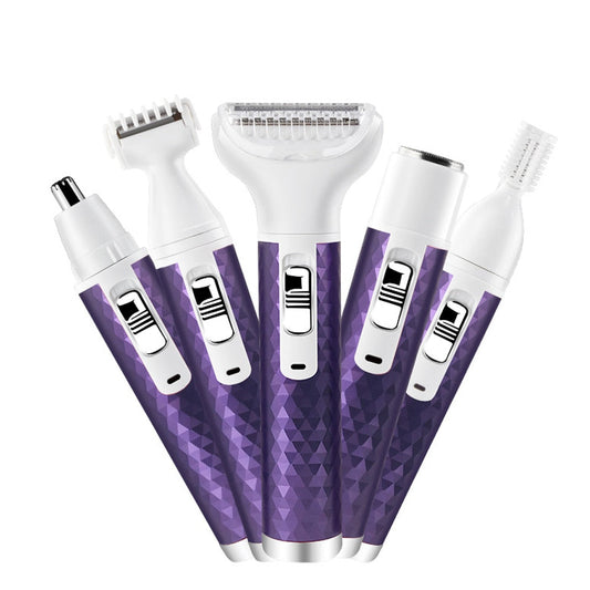 5 IN 1 Electric Hair Removal Epilator Wet&Dry Lady Shaver Nose Hair Trimmer Eyebrow Shaper Leg Armpit Bikini Trimmer Women Razor