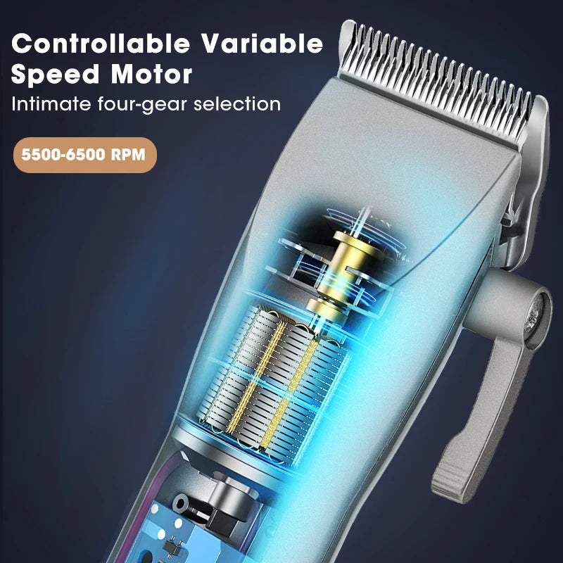 LCD Digital Display Hair Clipper Set Professional Electric Hair Trimmer Hair Cutting Machine Oil Head Carving For Men