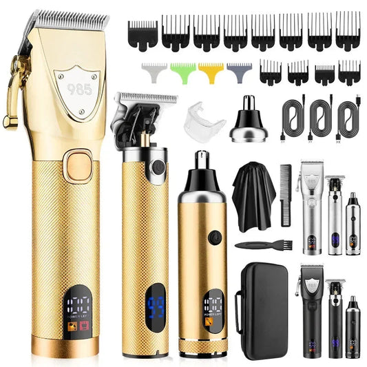 Hair Clippers Ears Nose Hair Trimmer Set With Bag Hair Cutting Machine Men's Grooming Tools