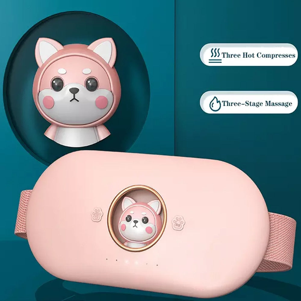 Cordless Massage Heating Pad Vibration Warm Waist Belt Smart Massager For Back Or Belly Period Pain Relief Device Gift For Women