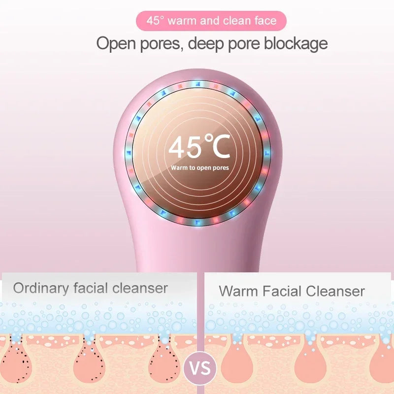 Electric Facial Cleansing Brush Silicond Ultrasonic Vibration Face Cleanser Washing Deep Pores Blackhead Cleaning Skin Massager