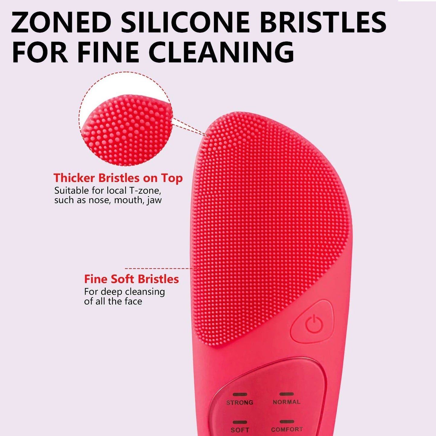 True Zoned Silicond Face Cleansing Exfoliating Massage Brushes Cleaner Device Sonic Facial Scrubber Exfoliator Eye Protector