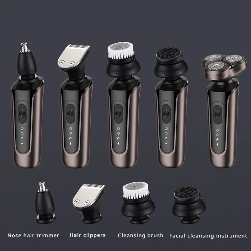 Men's 5-in-1 Multi-functional Electric Shaver Home Hair Clipper Set Washable Nose Hair Cleaner