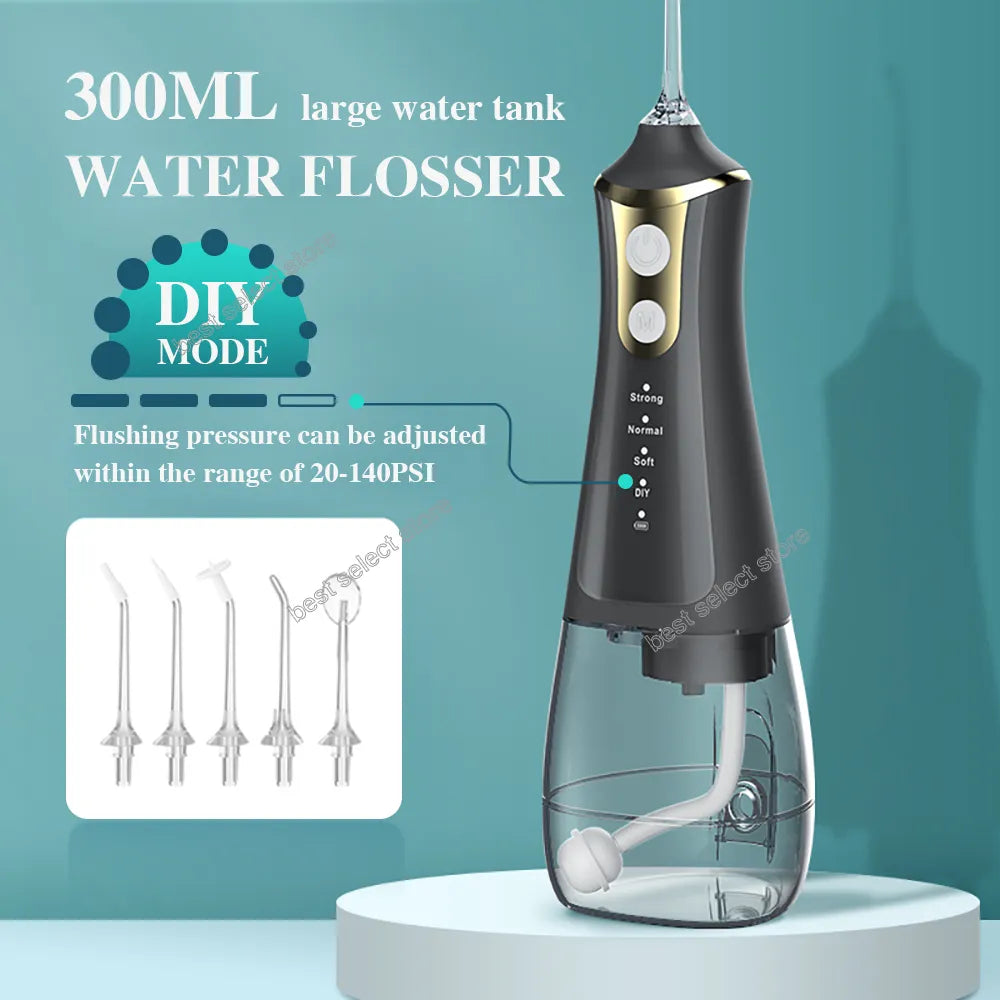 Portable Irrigator Dental Floss DIY Mode 5 Jets Water Flosser Pick Mouth Washing Machine Cleaning Teeth Toothpicks with Thread