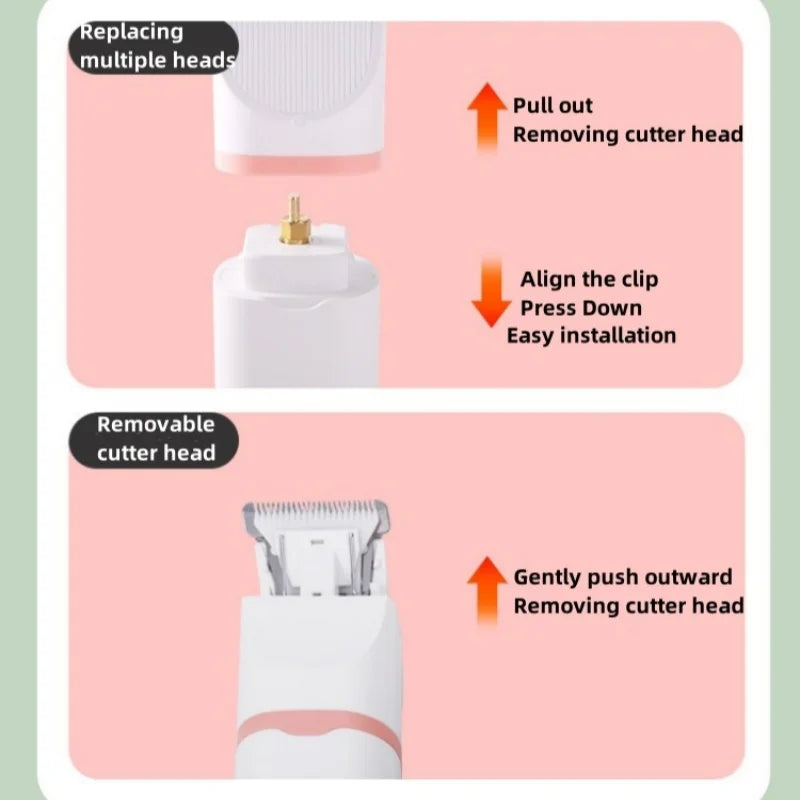 Dog Hair Clippers Grooming For Nail Cutter 4-In-1 Cordless Electric Trimmer Low Noise USB Rechargeable Pet Clippers