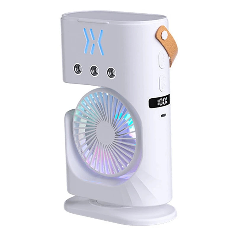 Portable Desktop Humidifier Air Conditioner Fan Household Small Air Cooler Fan Sprays Fan For Office 7 Color Lighting