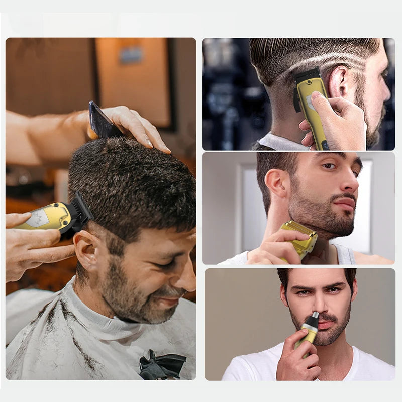 Professional Hair Clipper Set Men's Oil Head Carving Electric Push Shear Electric Shaver Nose Hair Trimmer