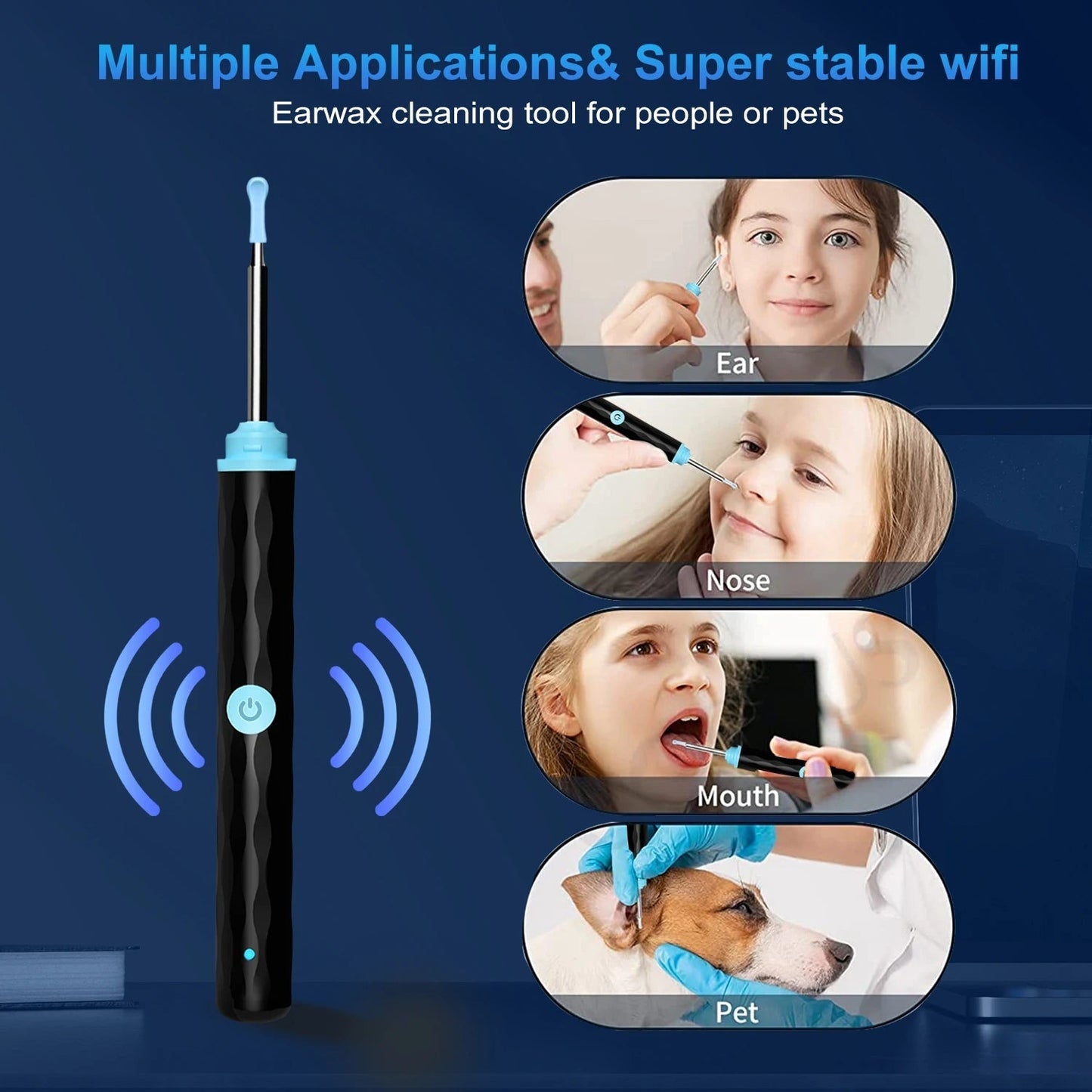 Wireless Smart Visual Ear Cleaner Otoscope WiFi Luminous Earpick Ear Wax Removal Tool With Camera Ear Endoscope Ear Wax Remover