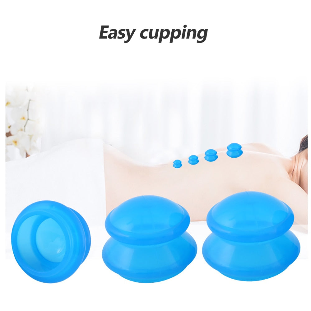 4PCS Vacuum Cans Massage Suction Cup Full Body Vacuum Massager Suction Cup Set Chinese Cupping