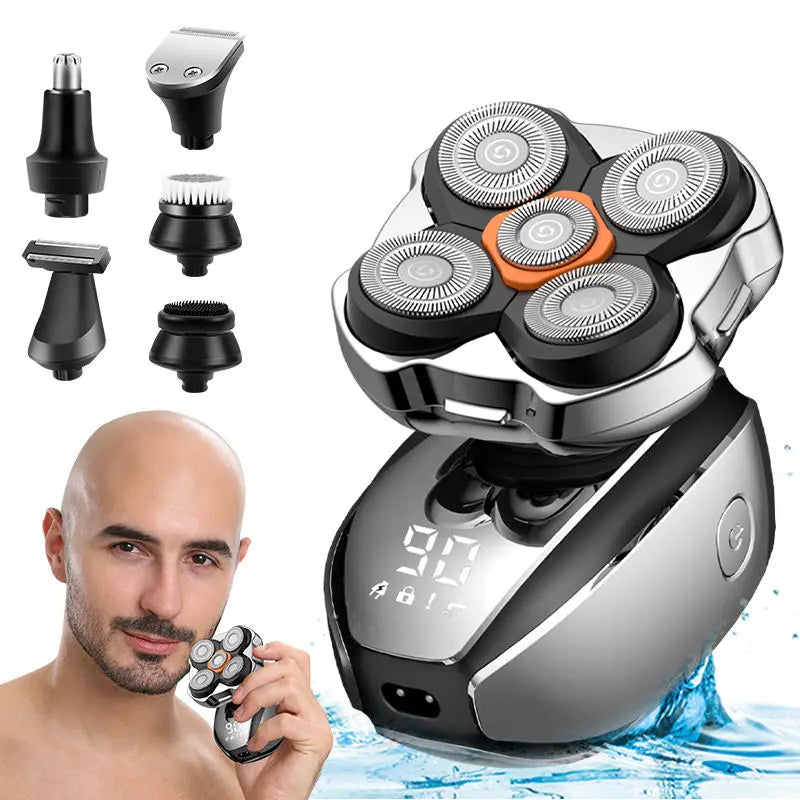 Head Shavers for Bald Men Shaver, 5 in 1 Electric Razor with Rechargeable Hair Clippers Nose Hair Trimmer Portable Travel Razor