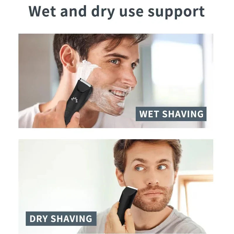 Pubic Hair Trimmer for Men – Ceramic Blade No Nick No Cut Ball Trimmer IPX7 Waterproof USB-C Rechargeable Electric Shaving