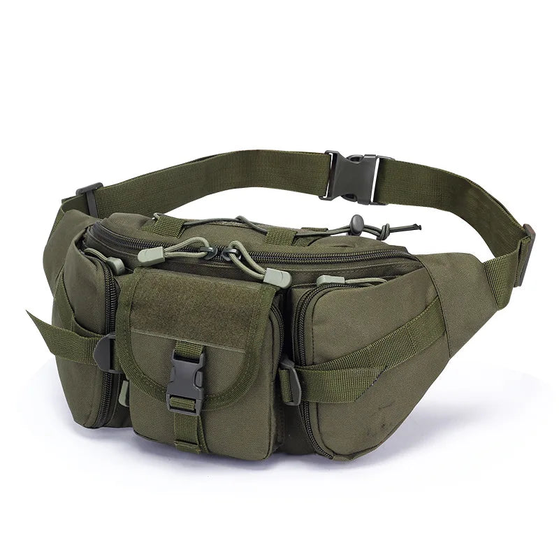 Men Tactical Waist Bag Nylon Fanny Pack Military Travel Hip Belt Bum Sports Bag Outdoor Cycling Travel Hiking Waistpack Pouch