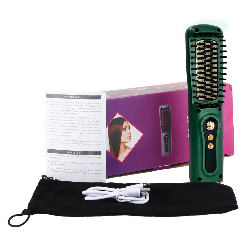 Heating Straightening Comb Hair Straightener Brush Men Quick Beard Straightener Brush Beard Comb Styling Iron Smoothing Comb