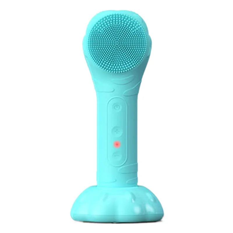 Ultrasonic Silicond Facial Cleansing Brush Waterproof Electric Skin Massager Device For Deep Cleaning