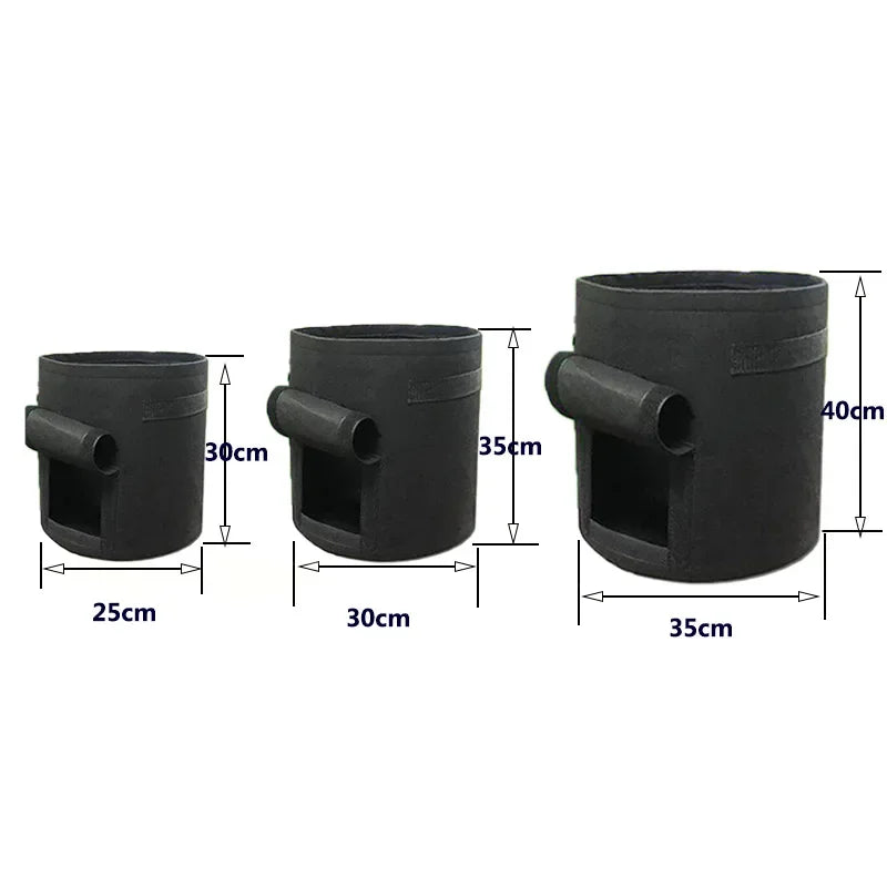 3PCS Felt Plant Grow Bags Nonwoven Fabric Garden Potato Pot Greenhouse Vegetable Growing Bags Moisturizing Vertical Tools