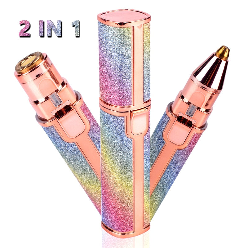 2 in 1 Electric Eyebrow Trimmer Makeup Painless Eye Brow Epilator Mini Shaver Razors Portable Facial Hair Remover Women depilator
