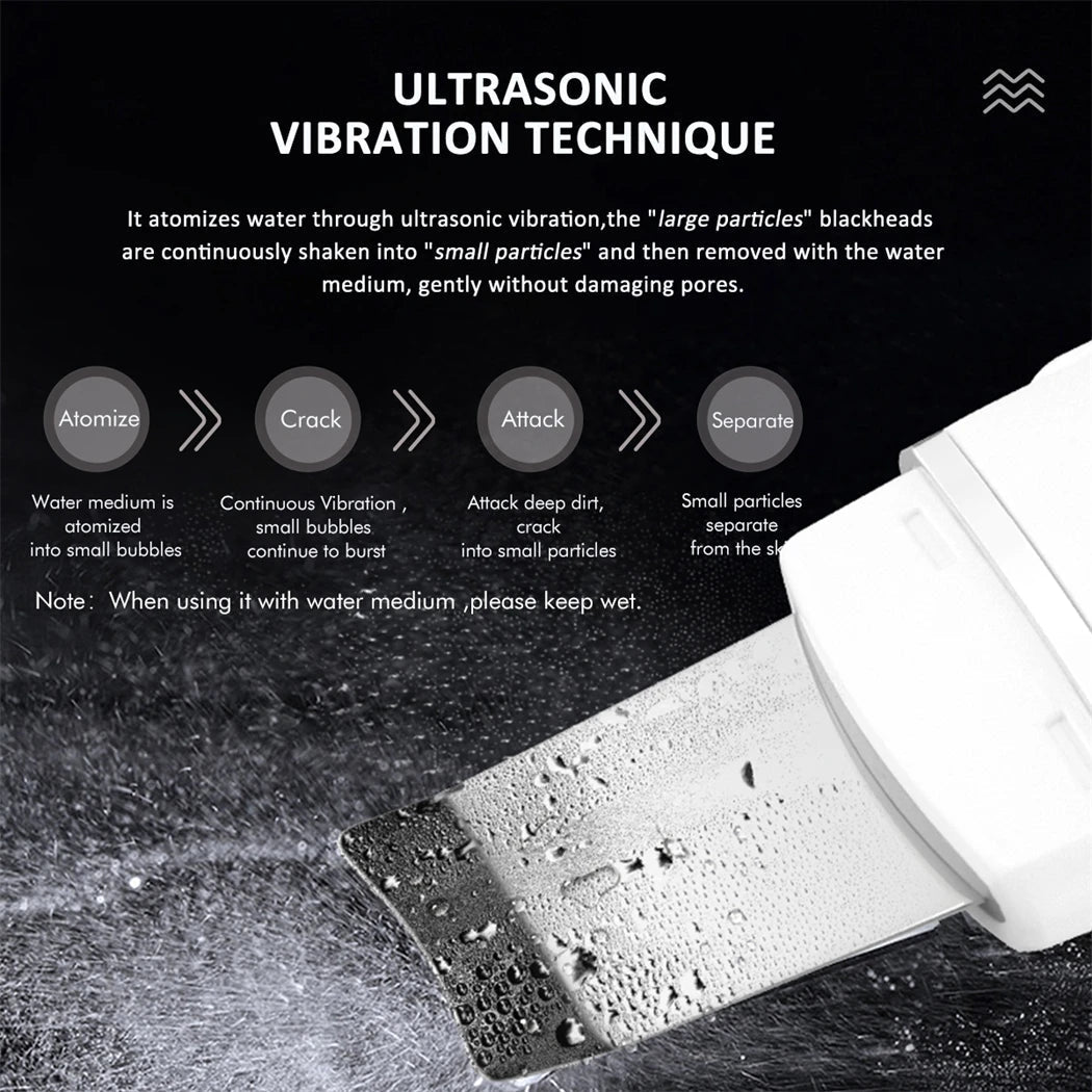 Ultrasonic Skin Scrubber EMS Vibration Ion Acne Pore Blackhead Remover Peeling Tool Electric Deep Face Cleaner