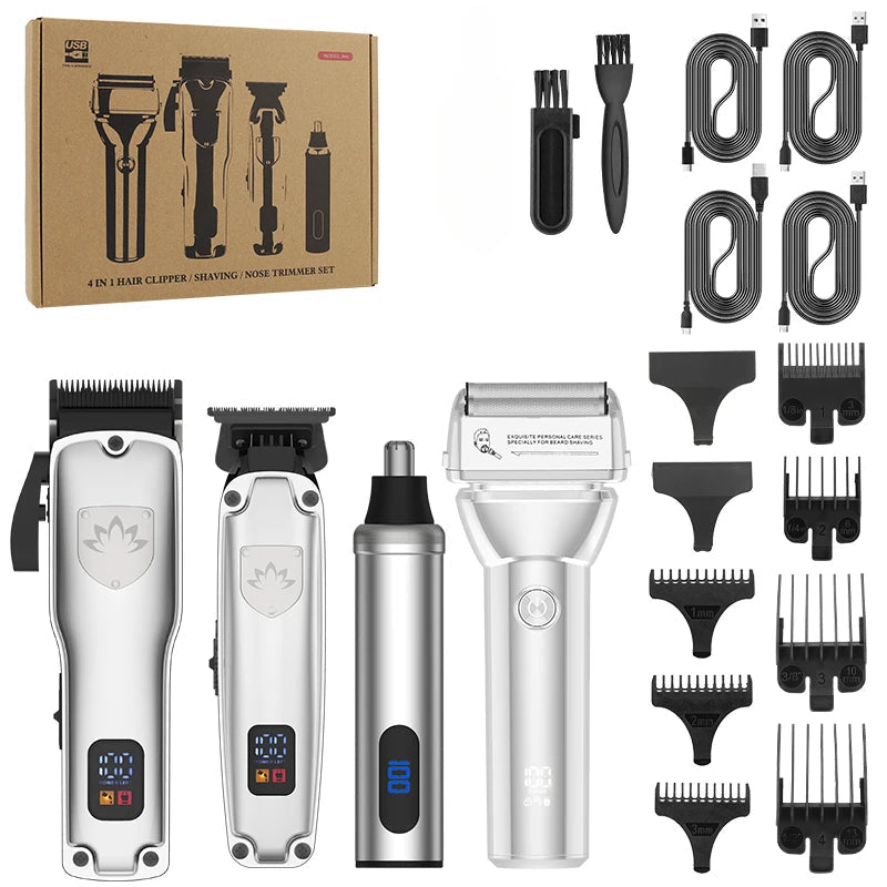 Professional Hair Clipper Set Men's Oil Head Carving Electric Push Shear Electric Shaver Nose Hair Trimmer