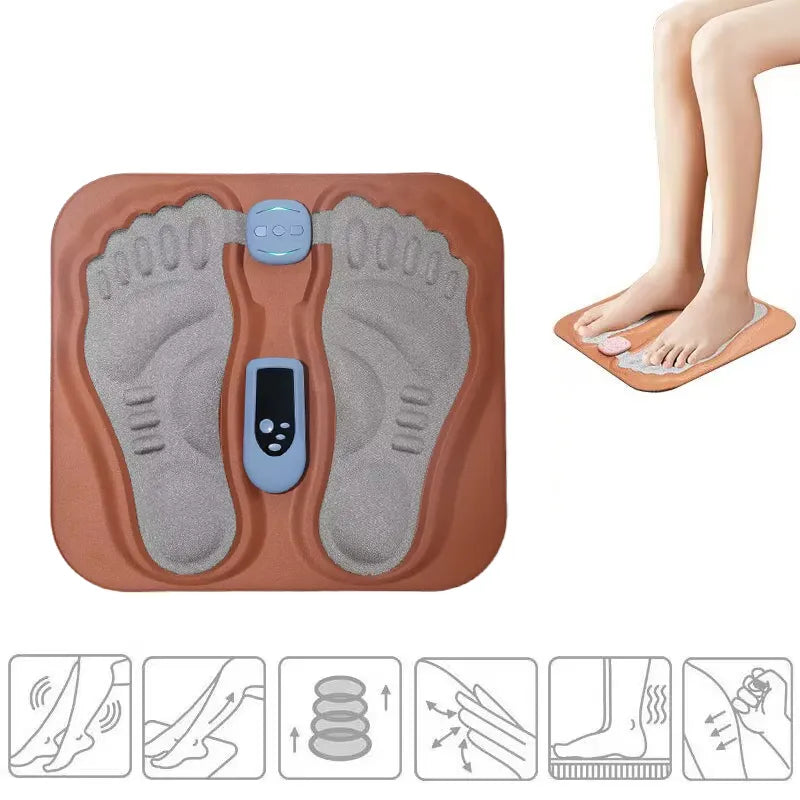 Smart Rechargeable 3D EMS Foot Massage Pad Pulse Relieve Pain Relax Foot Acupressure Muscle Stimulation