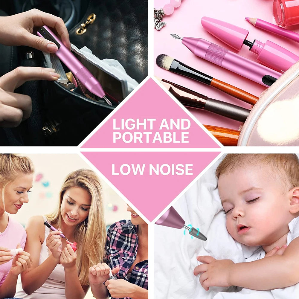 Cordless Electric Nail Drill Machine for Acrylic Nails Gel Polish Remove Manicure Pedicure Nail File Tools Salon Nail Equipment