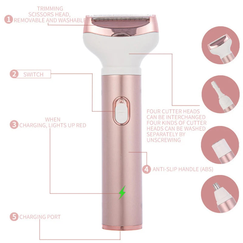 Women Razor Shaver Beauty Instrument Body Epilator Nose Hair Removal Machine Lady Shaver Eyebrow Trimming Knife