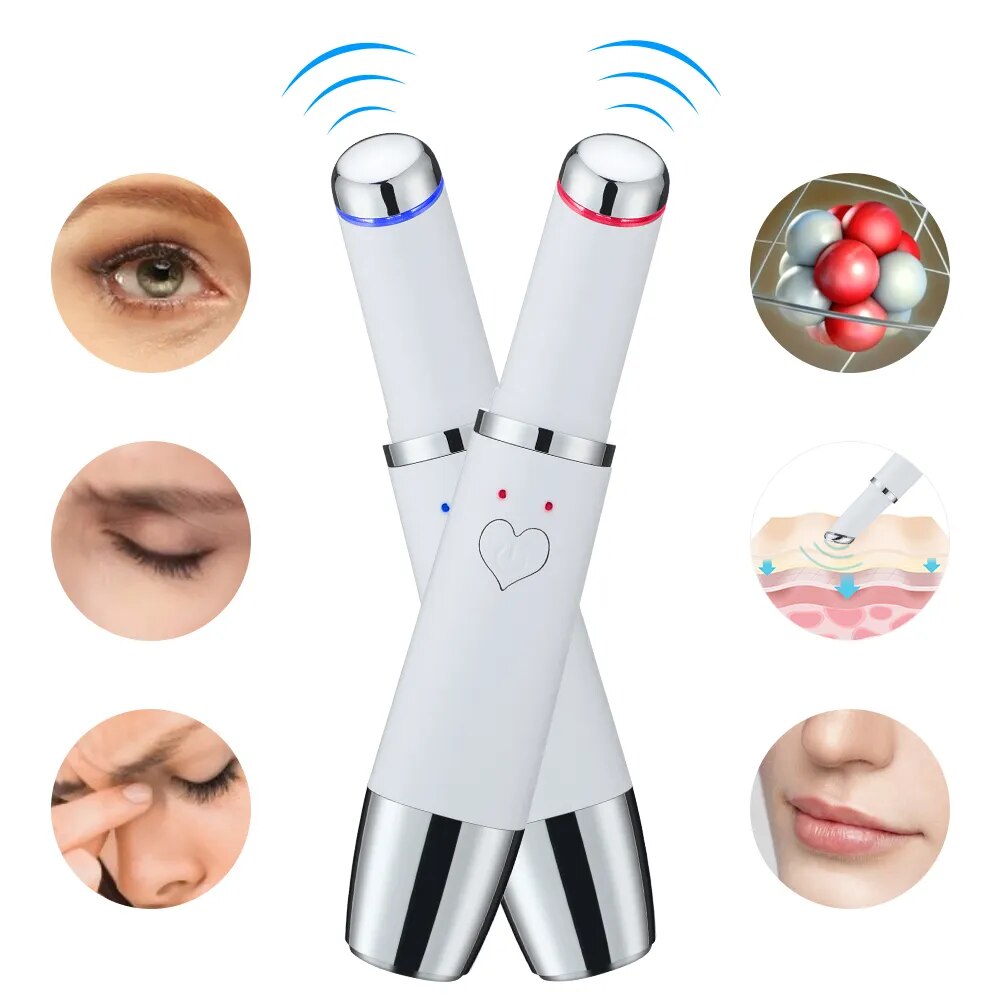 Electric Eye Massager Vibration Heated Beauty Massage Device For Dark Circles Puffiness Eye Fatigue Removal Wrinkle Eye Care Pen