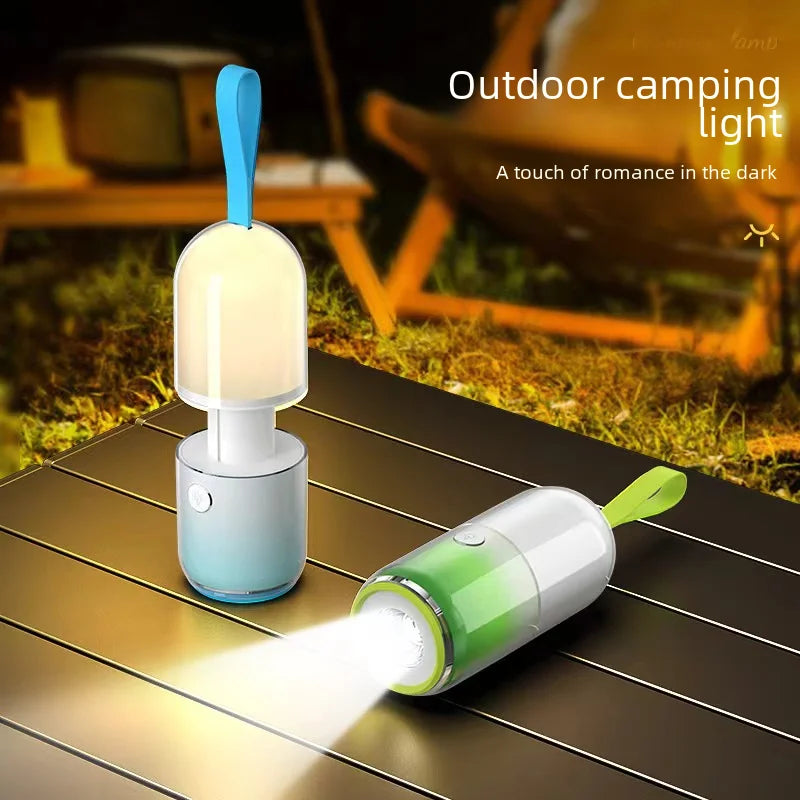 Pink Squirrel Folding Outdoor Camping Portable Rechargeable High Capacity Lighting Hanging Tent Hanging Light Lantern