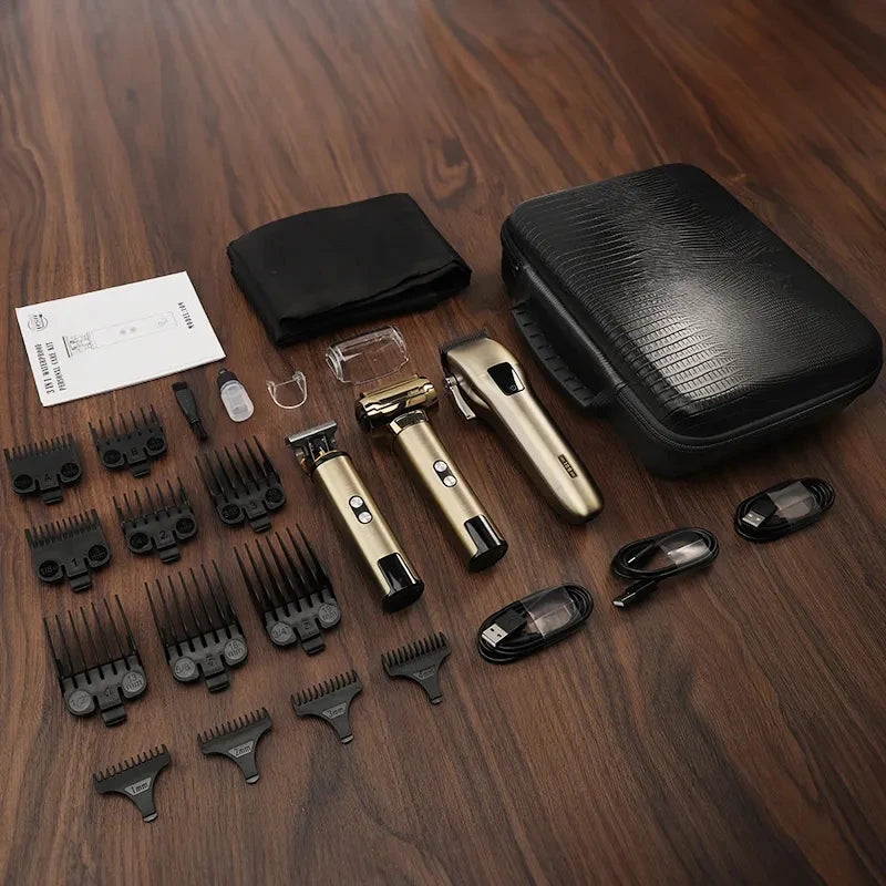 Full Body Waterproof Hair Clipper Professional Hair Trimmer Nose Hair Cutting Machine Men's Shaver Set