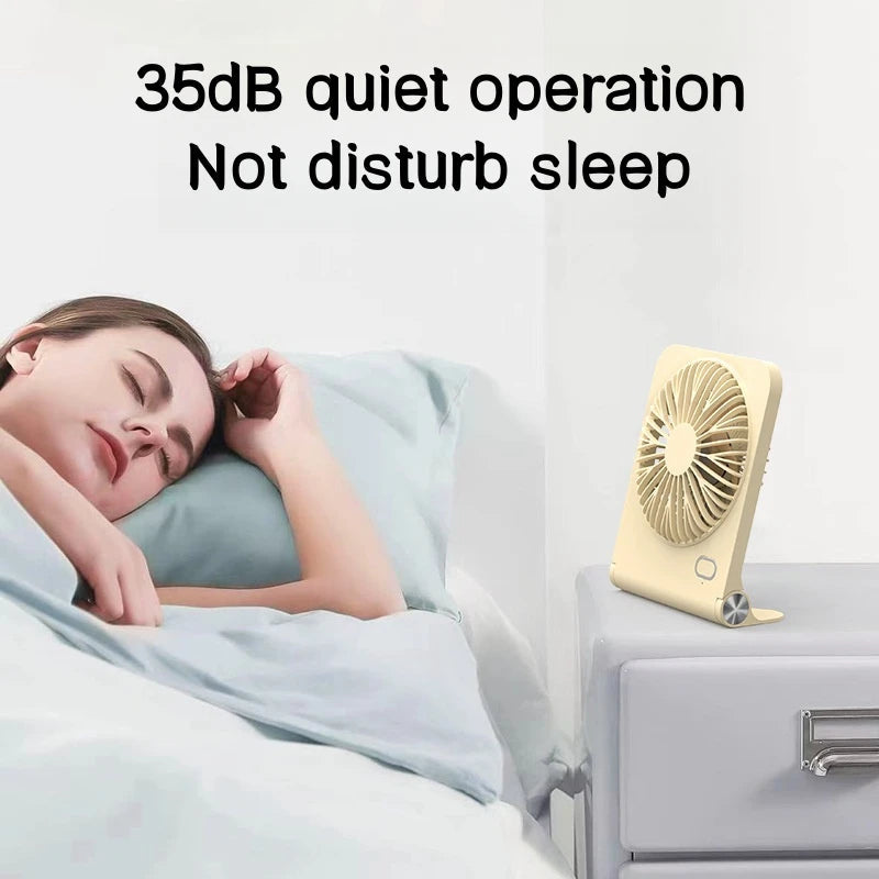 Small Desk Fan 2000mAh USB Rechargeable Cooling Fan 3 Speed Cool Wind Blower Portable Air Circulation Ventilador for Home Office