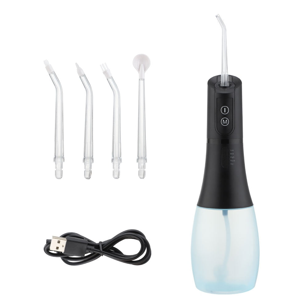 5 Mode Oral Irrigator USB Rechargeable Portable Dental Water Flosser Jet 400ml Water Tank Waterproof Teeth Whitening 6 Jet
