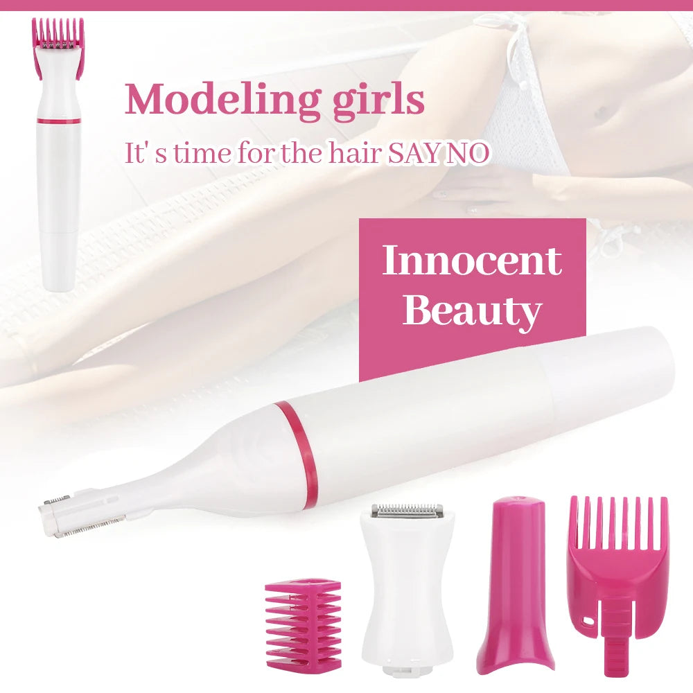 Electric 5 In 1 Hair Removal Shaving Machine Women Mini Trimmer Razor Bikini for Female Face Eyebrow Underarm Clipper Epilator