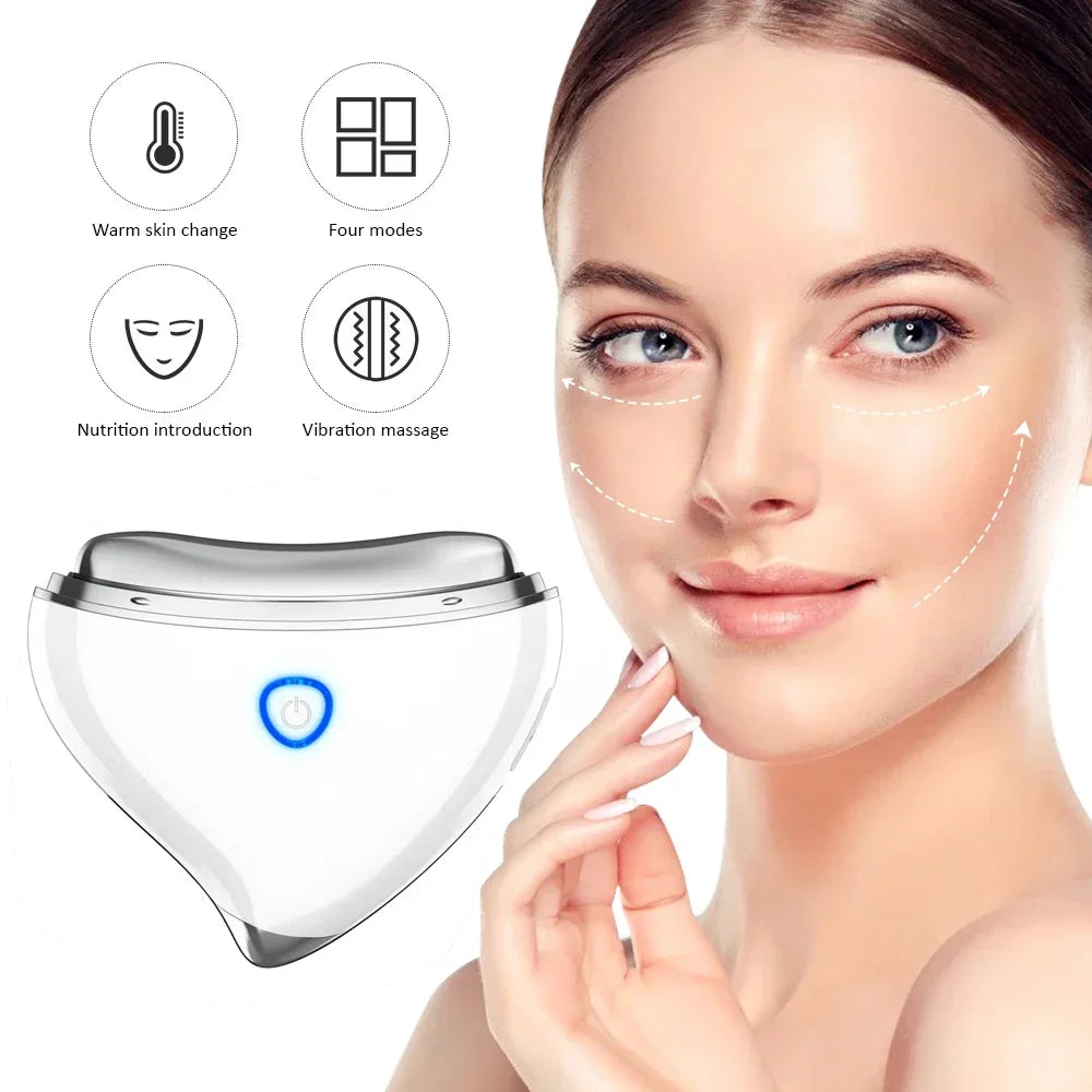 Ems V Face Gua Sha Machine Blue Red Light Face Lifting Firming Thin Beauty Device Desalination Fine Lines Jaw Line Massager