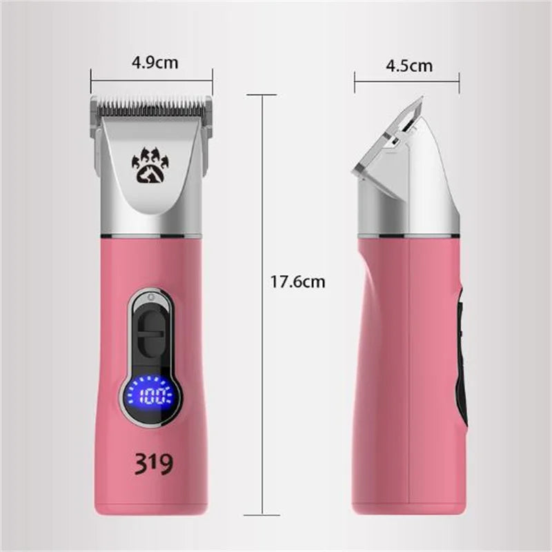 Professional Cordless Dog Grooming Clipper Heavy Duty Electric Pet Hair Trimmer Shear for Thick Coats Large Dog Shaver Scissor