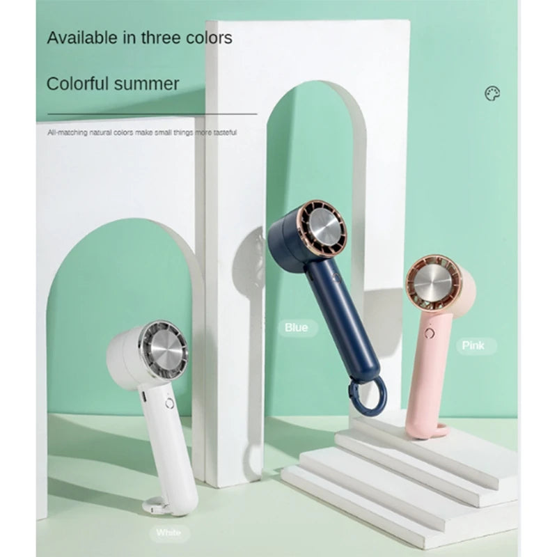 Handheld Ice-Coated Semiconductor Cooling Fan Fan Camping Fan Easy Carrying White