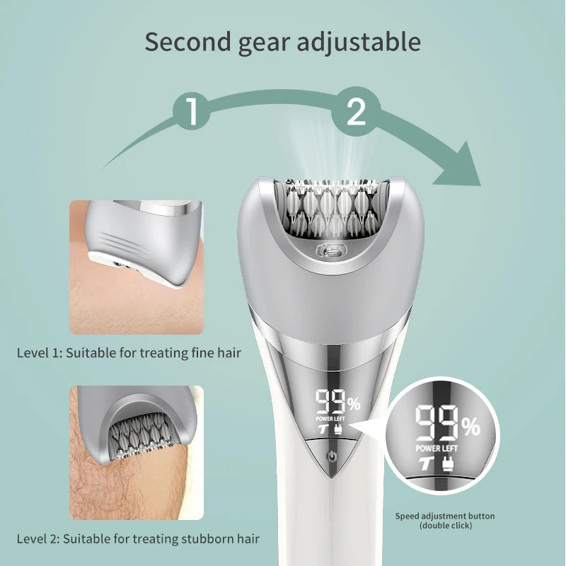 Razor for Women 7 in 1 Painless Wet & Dry Women Shaver for Arm Underarm Bikini Legs Replaceable Heads USB Charging