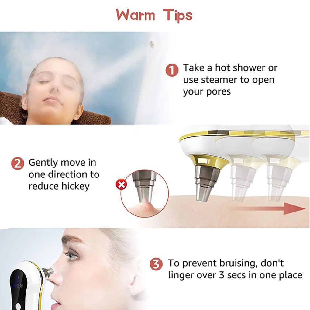 Blackhead Acne Remover Set Home Salon Portable Facial Pore Black Spot Vacuum Cleaning Exfoliating Tool Beauty Supplies
