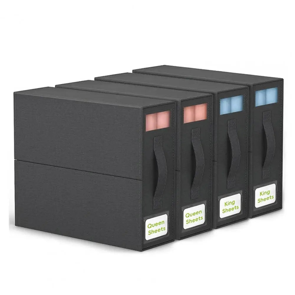 Portable Handle Bed Sheet Box Bed Sheet Storage Box Capacity Bed Sheet Storage Box with Window Dust Proof Foldable for Clothes