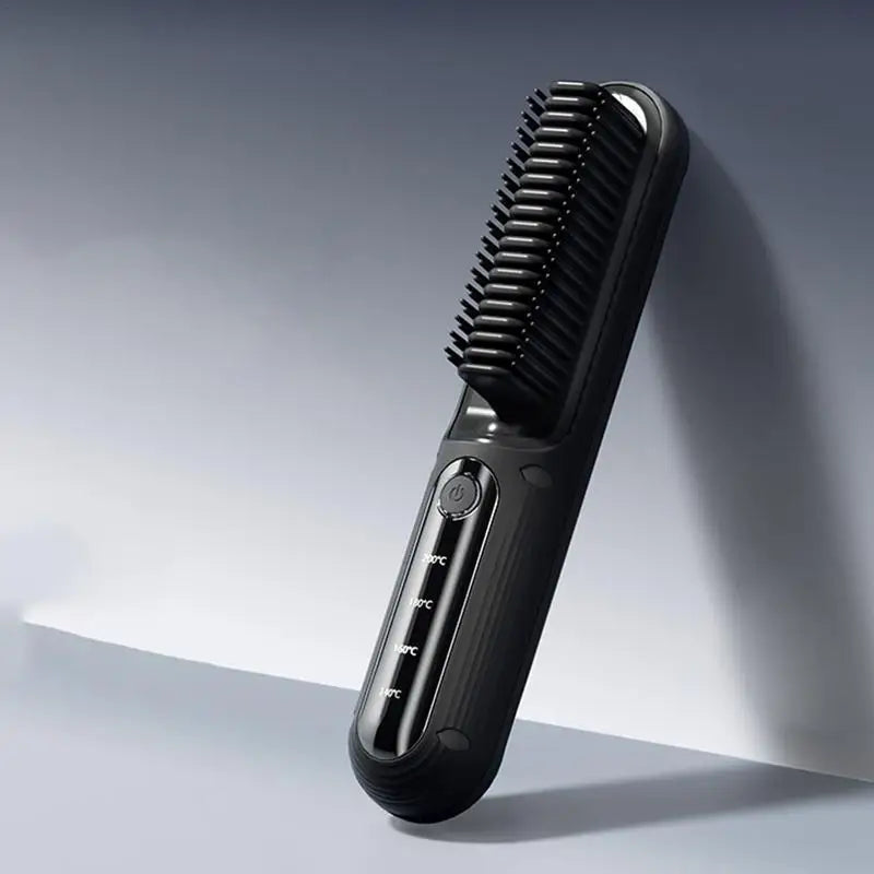 Brush Straightener for Women Negative Ion Straightener Brush Hair Straightening Comb with 4 Temps Fast Heating USB Rechargeable