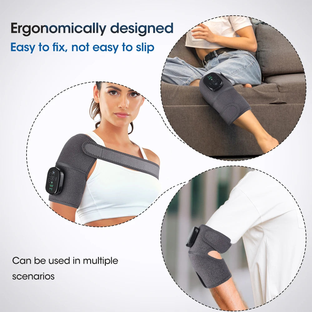 Eletric Heating Knee Massage Micro-current Knee Pad Joint for Pain Relief Shoulder Elbow Leg Arthritis